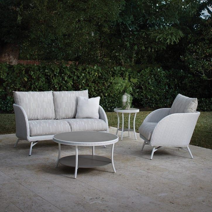 Flanders Essence Outdoor Wicker Loveseat and Chair Set with Tables Outdoor Lounge Sets LOOMLAN By Lloyd Flanders