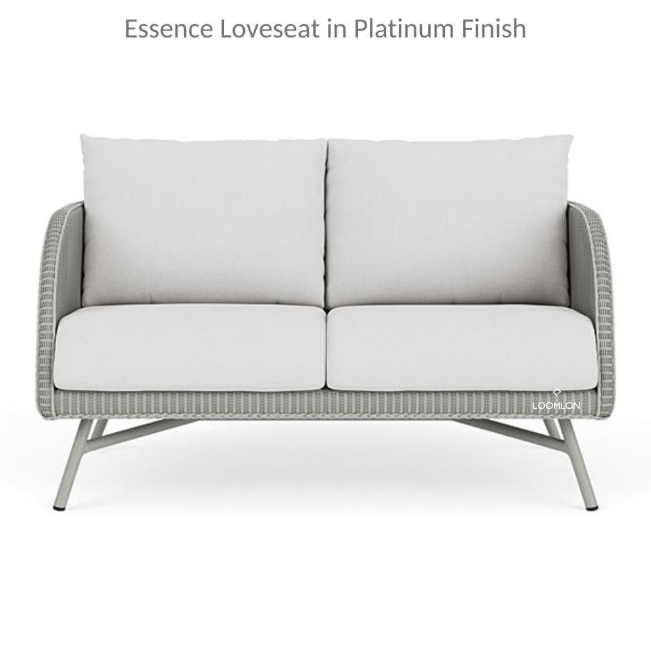 Flanders Essence Outdoor Wicker Loveseat and Chair Set with Tables Outdoor Lounge Sets LOOMLAN By Lloyd Flanders