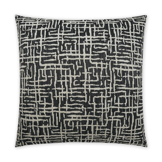 Gervais Abstract Global Black Large Throw Pillow With Insert Throw Pillows LOOMLAN By D.V. Kap