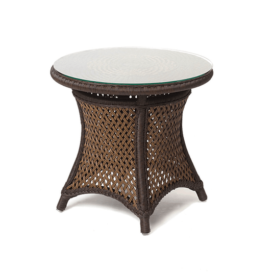 Lloyd Flanders Grand Traverse Outdoor Round End Table Glass