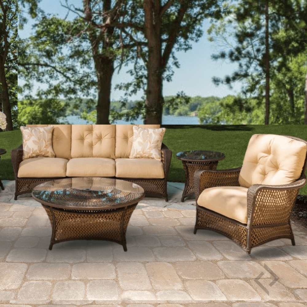 Grand Traverse Patio Deep Seating Sofa Set With Lounge Chairs And Tables Outdoor Lounge Sets LOOMLAN By Lloyd Flanders