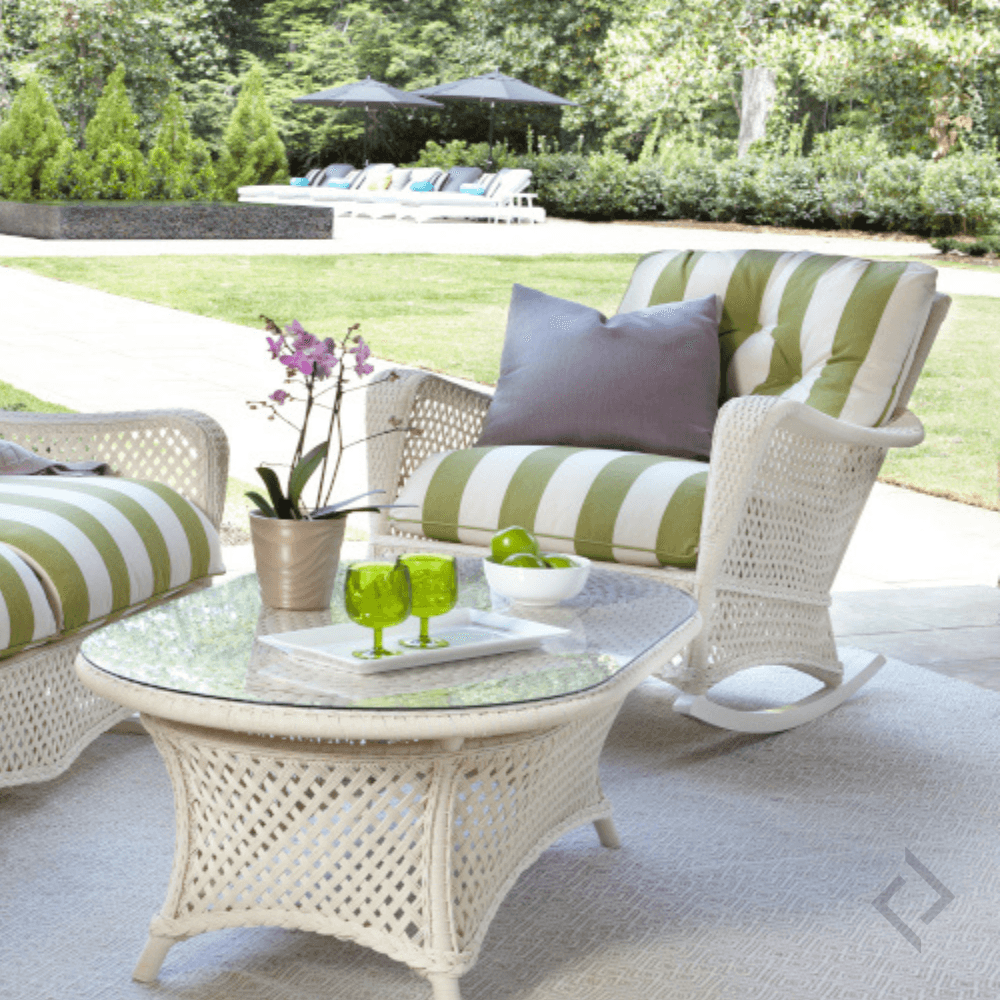 Grand Traverse Patio Lounge Rocker Chair With Sunbrella Cushions Outdoor Lounge Chairs LOOMLAN By Lloyd Flanders