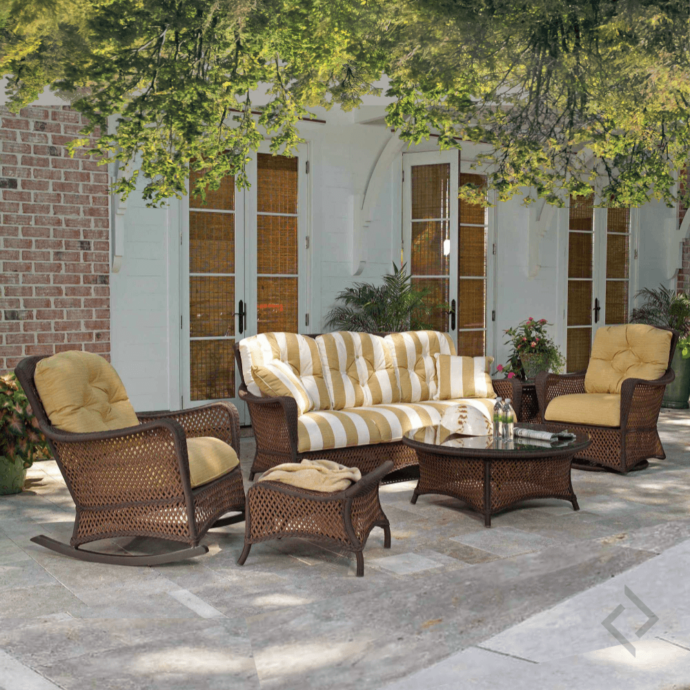 Grand Traverse Patio Lounge Rocker Chair With Sunbrella Cushions Outdoor Lounge Chairs LOOMLAN By Lloyd Flanders