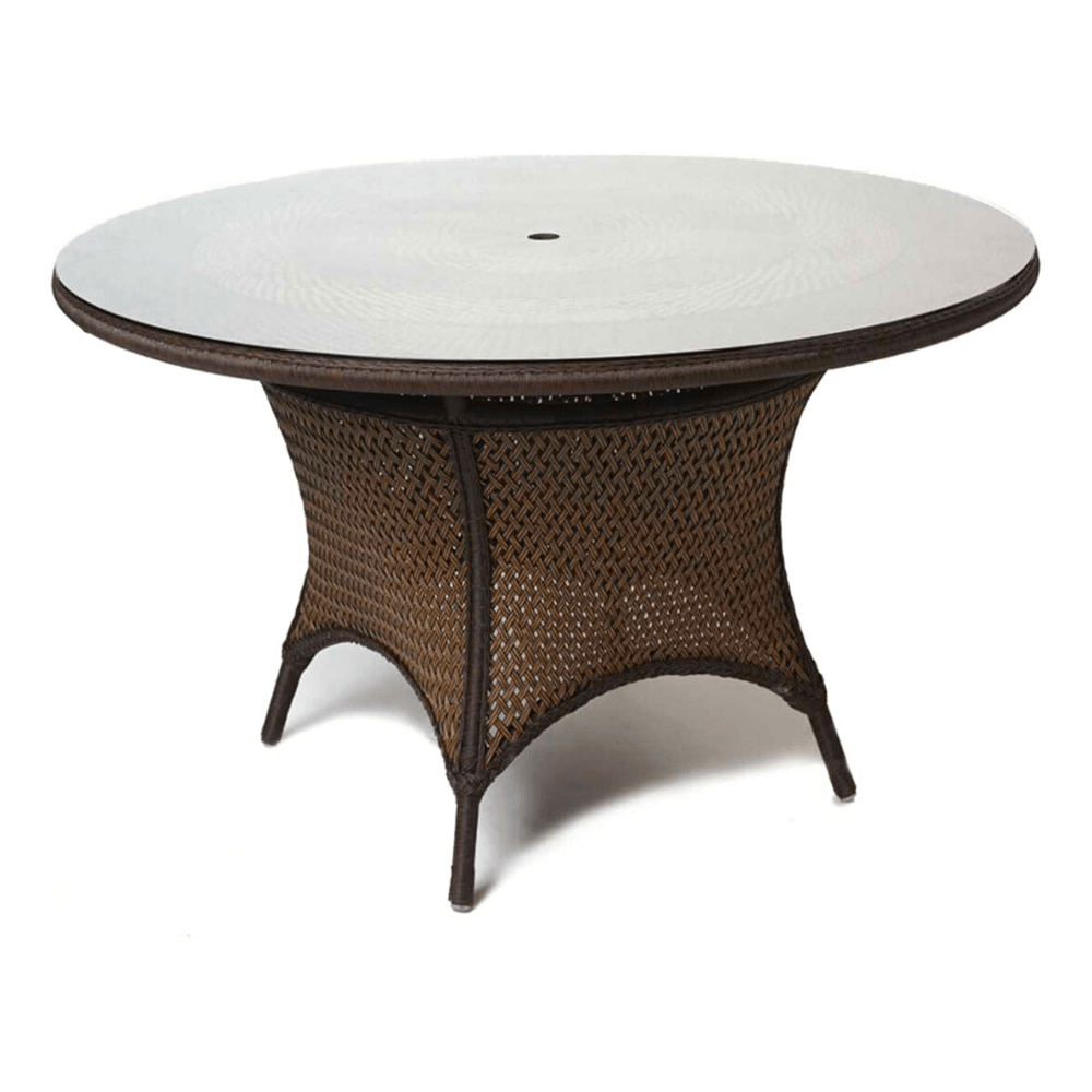 Grand Traverse Patio Round Dining Table With Glass Top Outdoor Dining Tables LOOMLAN By Lloyd Flanders