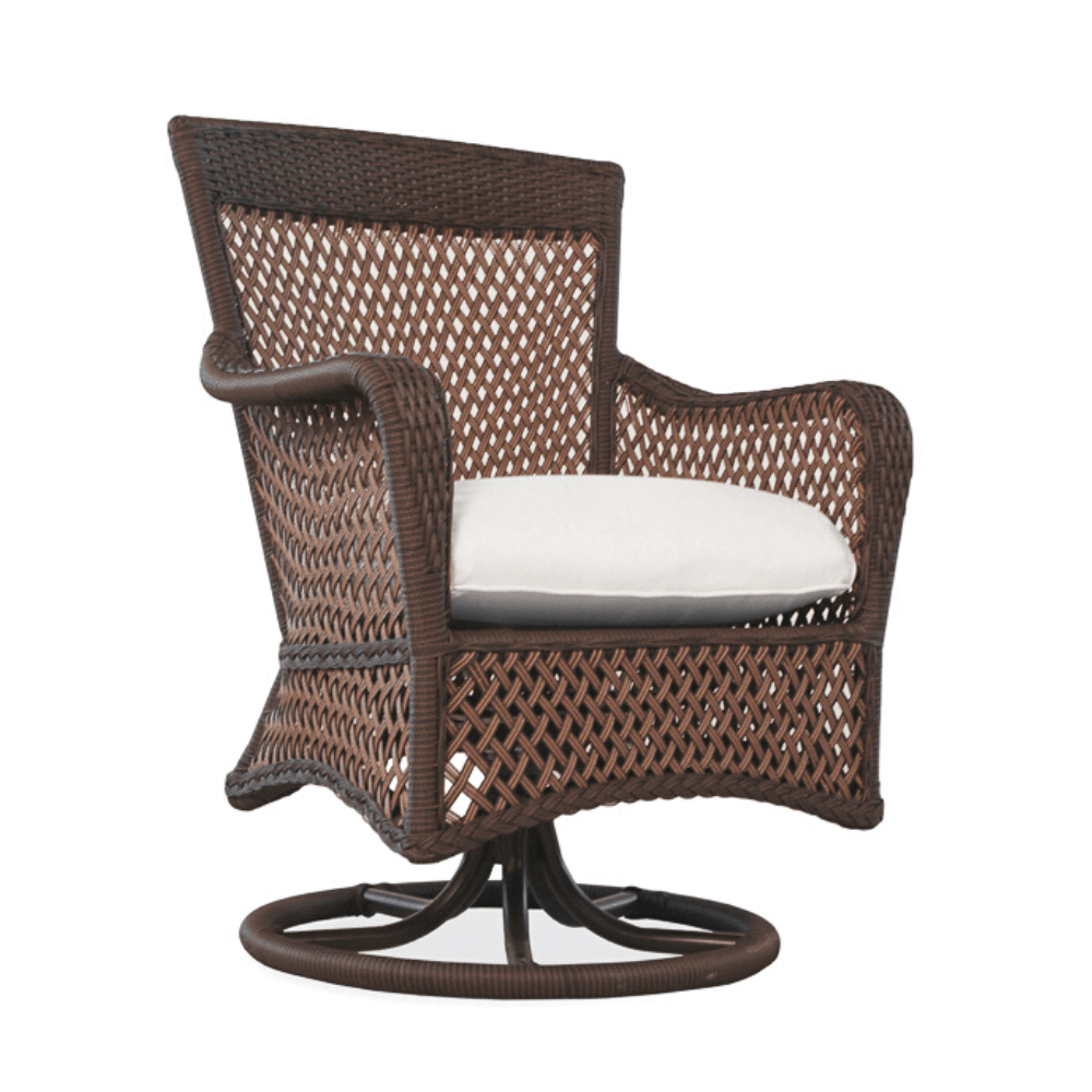 Grand Traverse Patio Swivel Dining Armchair With Sunbrella Cushions Outdoor Dining Chairs LOOMLAN By Lloyd Flanders