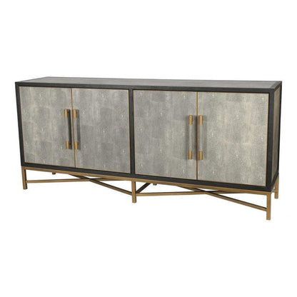 Grey Shagreen Gold Accents Retro Sideboard on Stand Sideboards LOOMLAN By Moe's Home