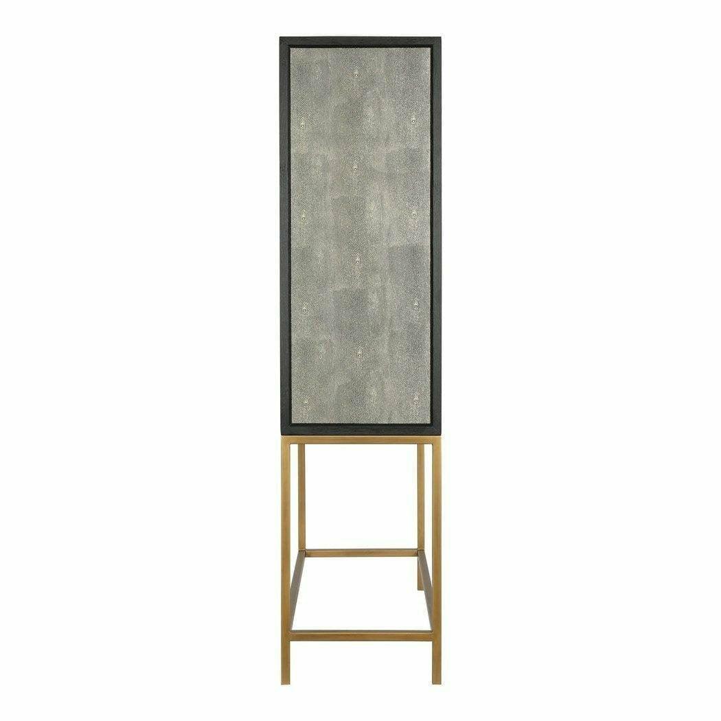 Grey Shagreen Retro Bar Tall Home Bar Cabinet on Stand Home Bar Cabinets LOOMLAN By Moe's Home
