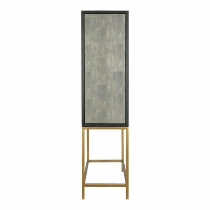 Grey Shagreen Retro Bar Tall Home Bar Cabinet on Stand Home Bar Cabinets LOOMLAN By Moe's Home