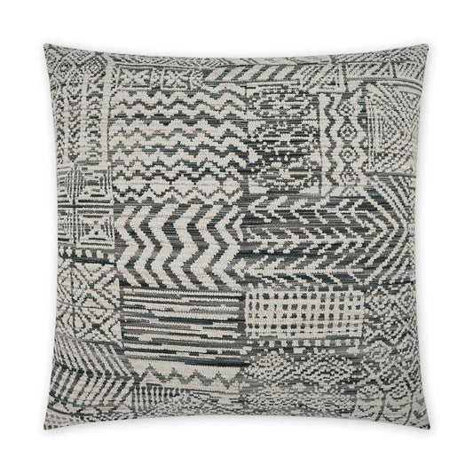 Hallston Charcoal Global Grey Large Throw Pillow With Insert Throw Pillows LOOMLAN By D.V. Kap