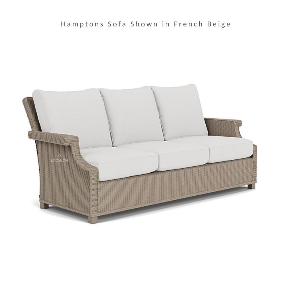 Hamptons All-Weather 3 Seater Sofa Wicker Outdoor Furniture Outdoor Sofas & Loveseats LOOMLAN By Lloyd Flanders