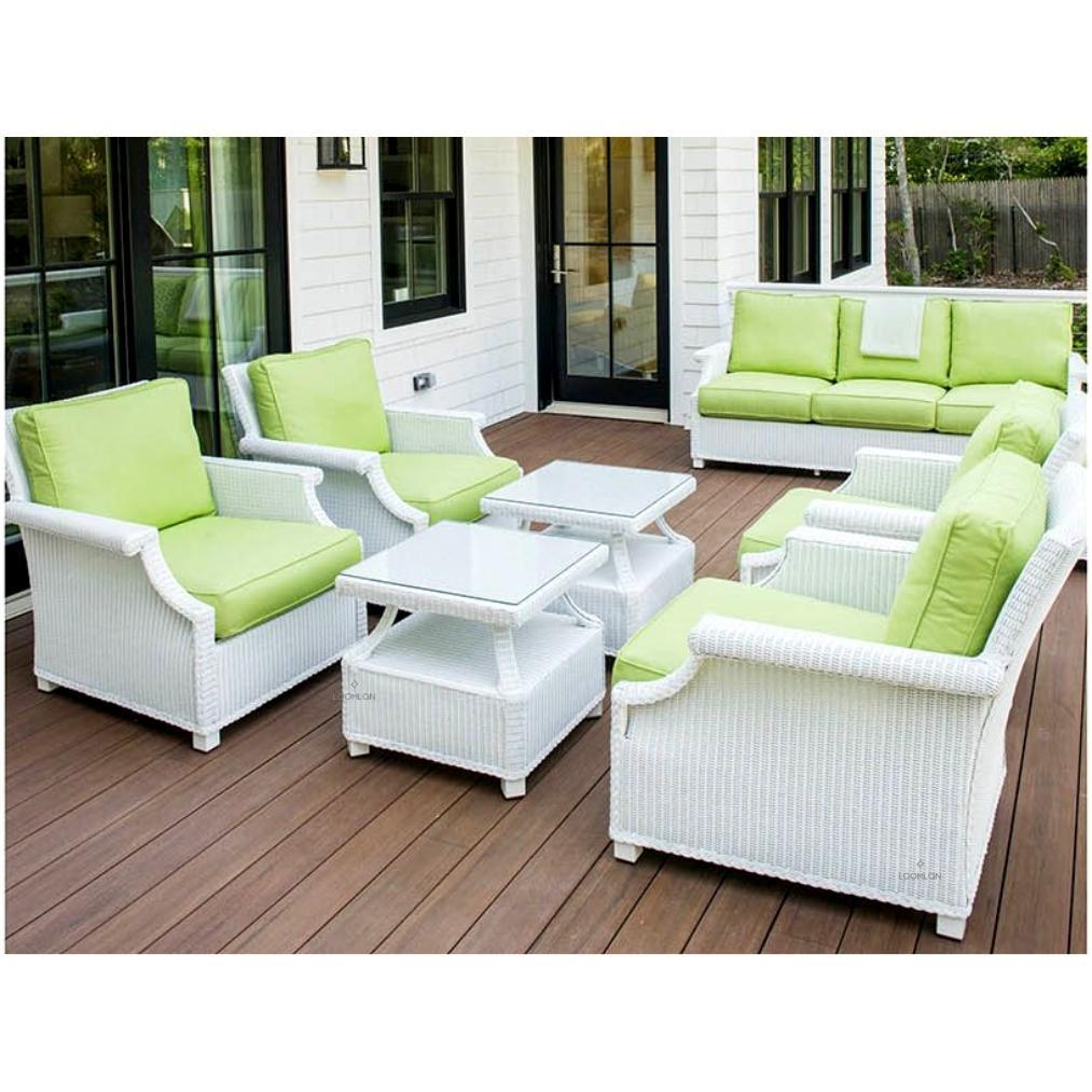 Hamptons All-Weather 3 Seater Sofa Wicker Outdoor Furniture Outdoor Sofas & Loveseats LOOMLAN By Lloyd Flanders