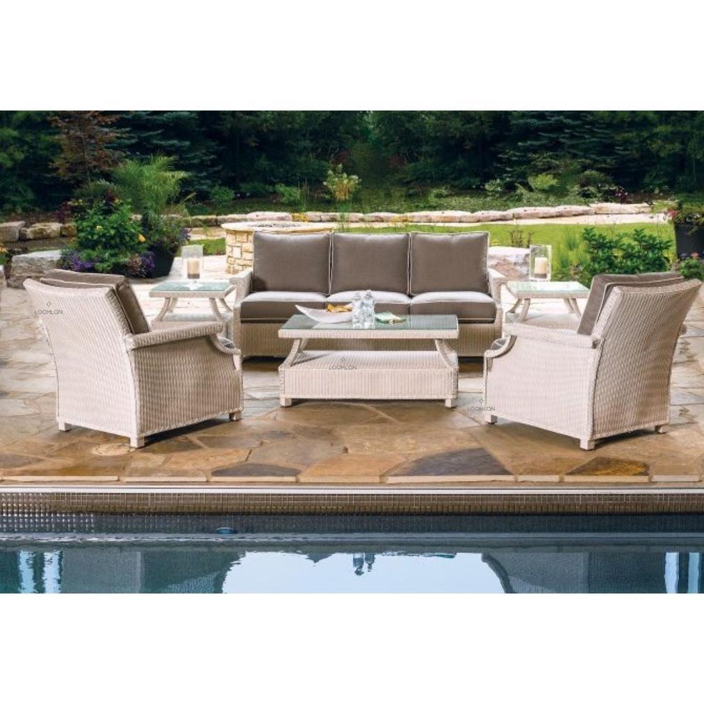 Hamptons All-Weather 3 Seater Sofa Wicker Outdoor Furniture Outdoor Sofas & Loveseats LOOMLAN By Lloyd Flanders