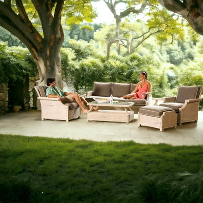 Hamptons All-Weather 3 Seater Sofa Wicker Outdoor Furniture Outdoor Sofas & Loveseats LOOMLAN By Lloyd Flanders