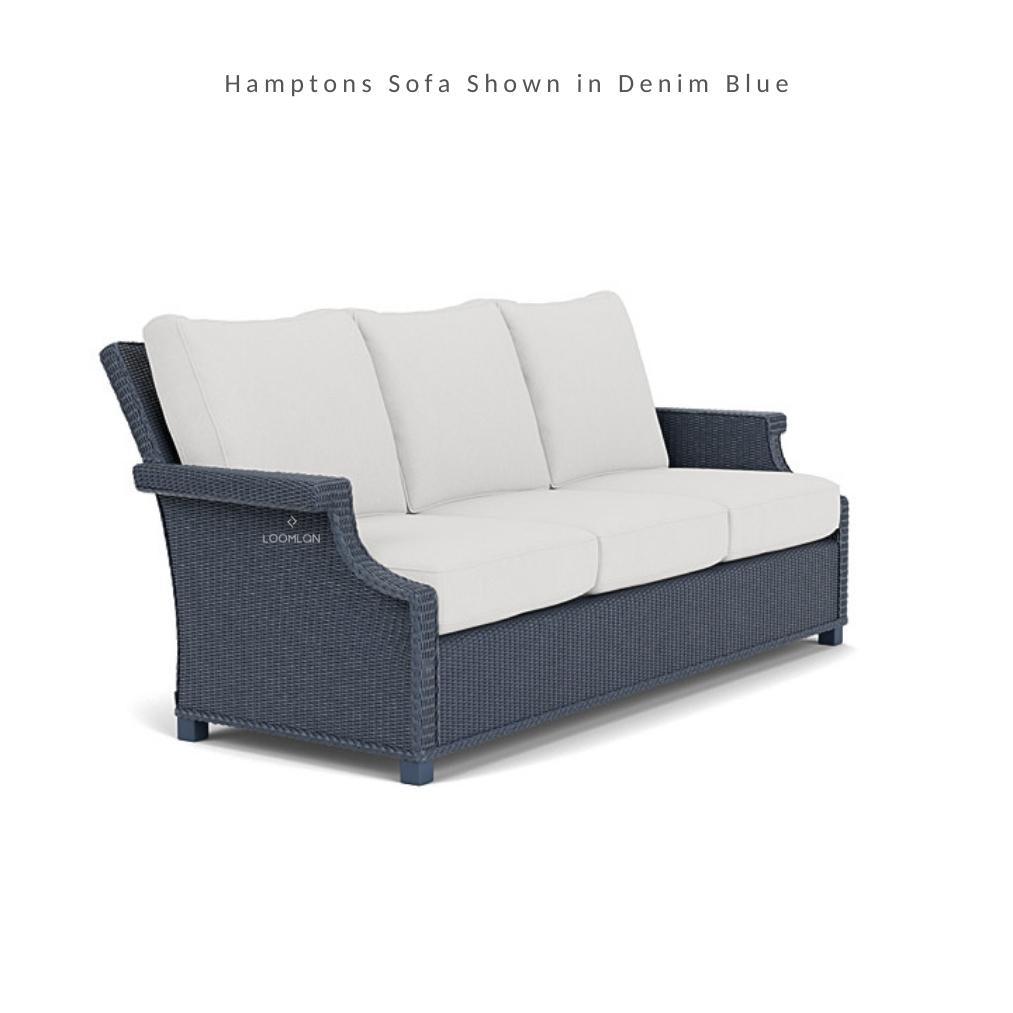 Hamptons All-Weather 3 Seater Sofa Wicker Outdoor Furniture Outdoor Sofas & Loveseats LOOMLAN By Lloyd Flanders