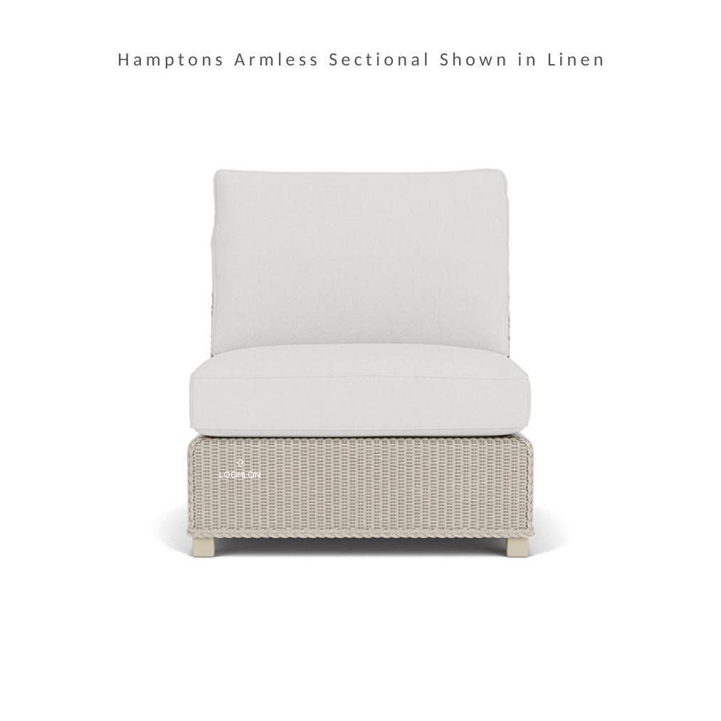 Hamptons Armless Sectional Unit All-Weather Outdoor Furniture Outdoor Modulars LOOMLAN By Lloyd Flanders