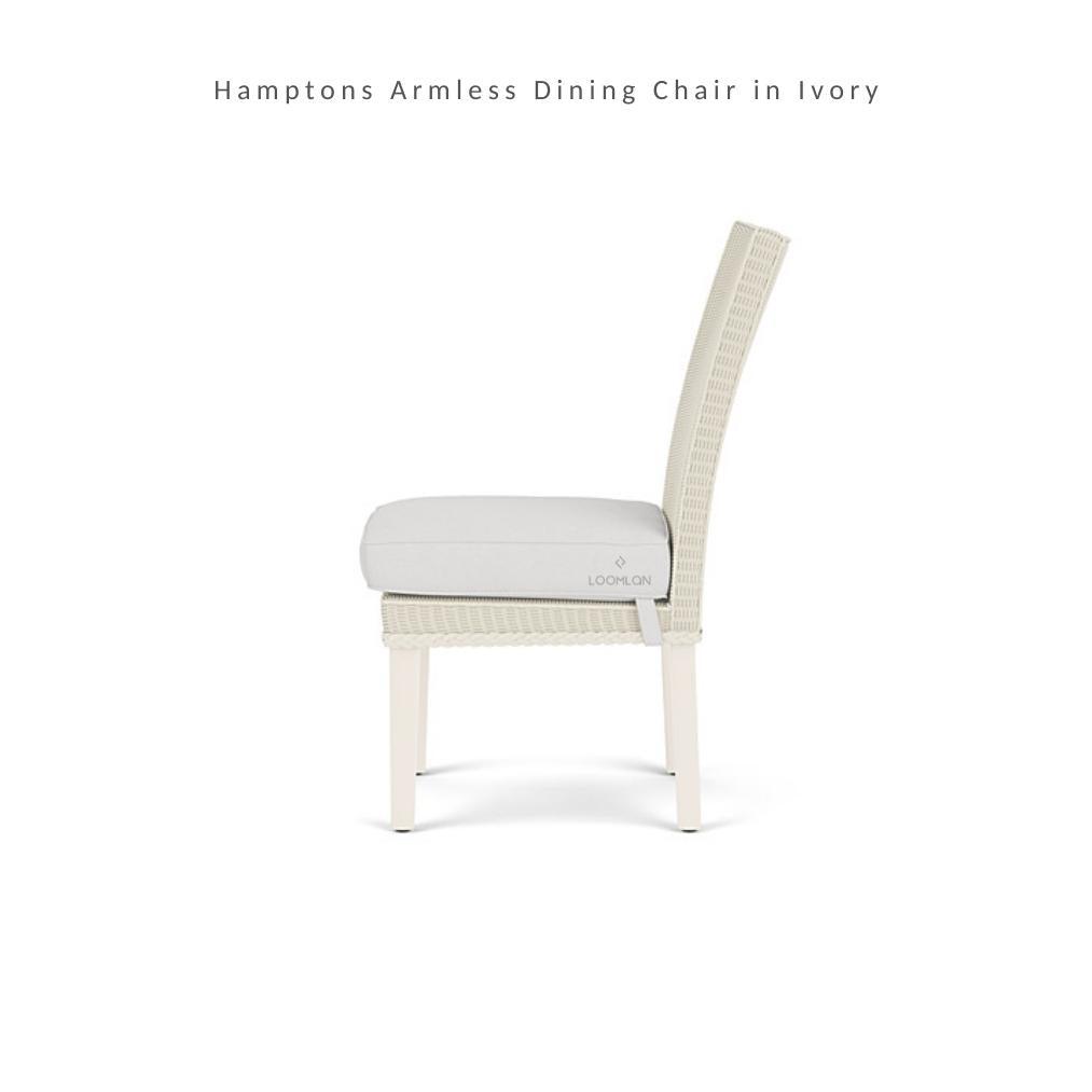 Hamptons Outdoor Furniture Wicker Armless Dining Chair Outdoor Dining Chairs LOOMLAN By Lloyd Flanders