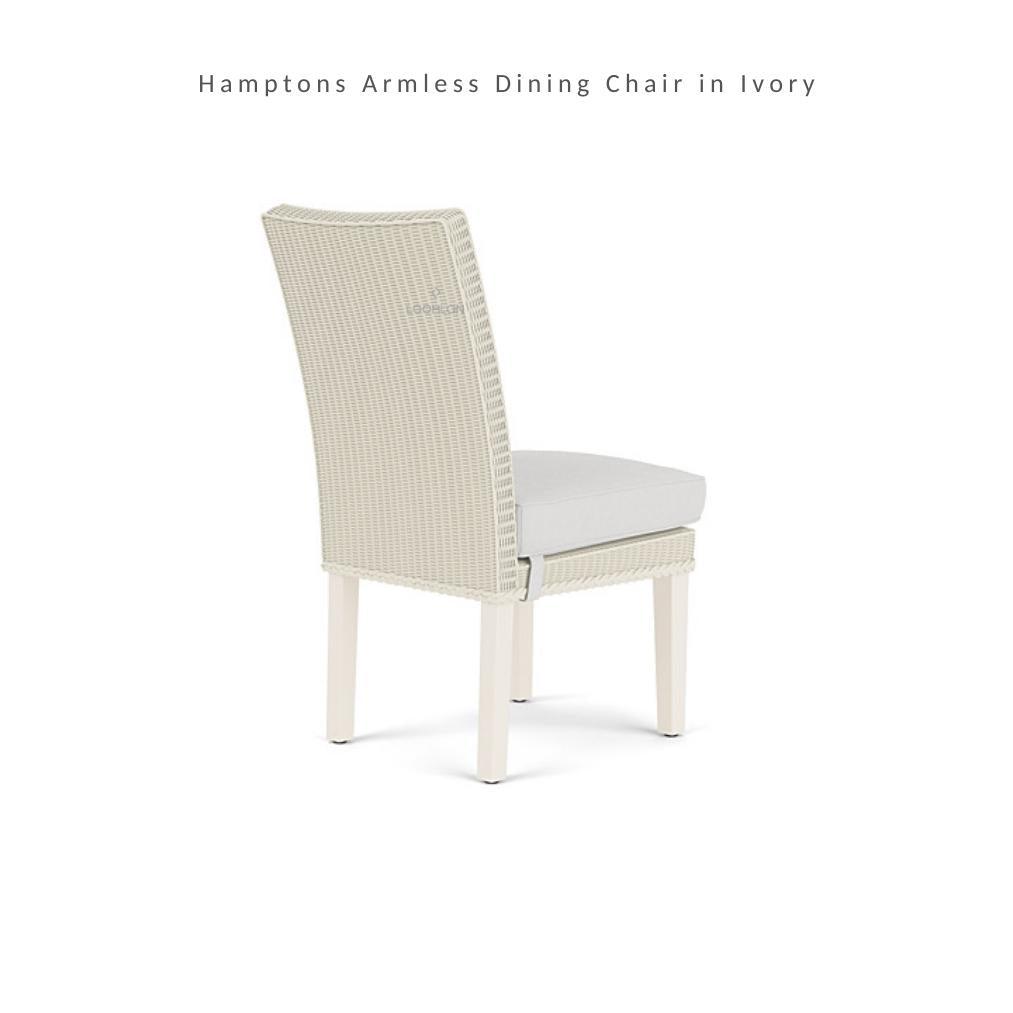 Hamptons Outdoor Furniture Wicker Armless Dining Chair Outdoor Dining Chairs LOOMLAN By Lloyd Flanders