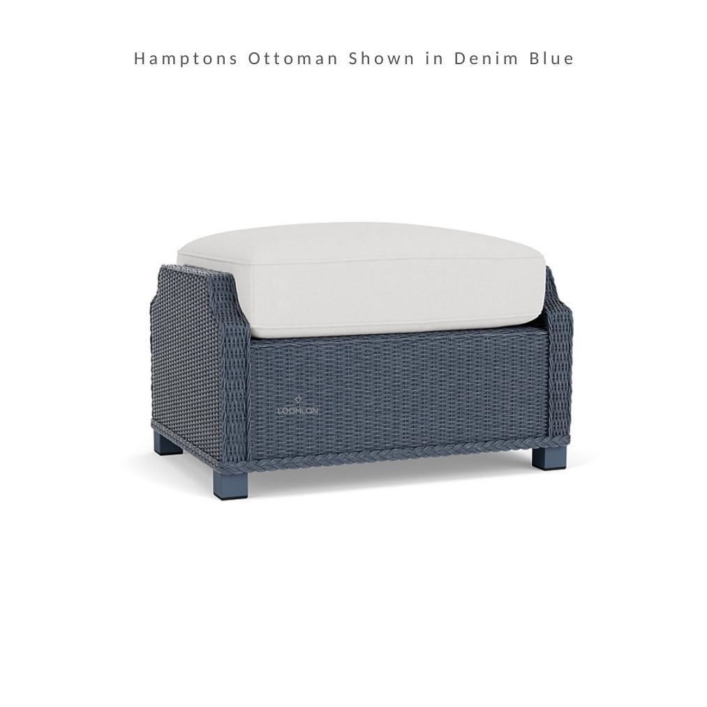 Hamptons Outdoor Furniture Wicker Ottoman Outdoor Ottomans LOOMLAN By Lloyd Flanders