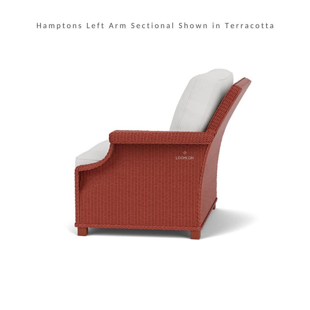 Hamptons Outdoor Wicker Corner Sectional With Accent Tables Outdoor Lounge Sets LOOMLAN By Lloyd Flanders