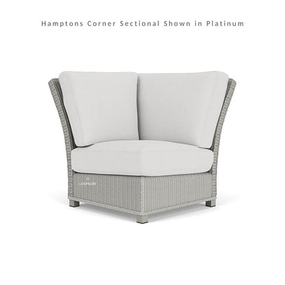 Hamptons Outdoor Wicker Corner Sectional With Accent Tables Outdoor Lounge Sets LOOMLAN By Lloyd Flanders
