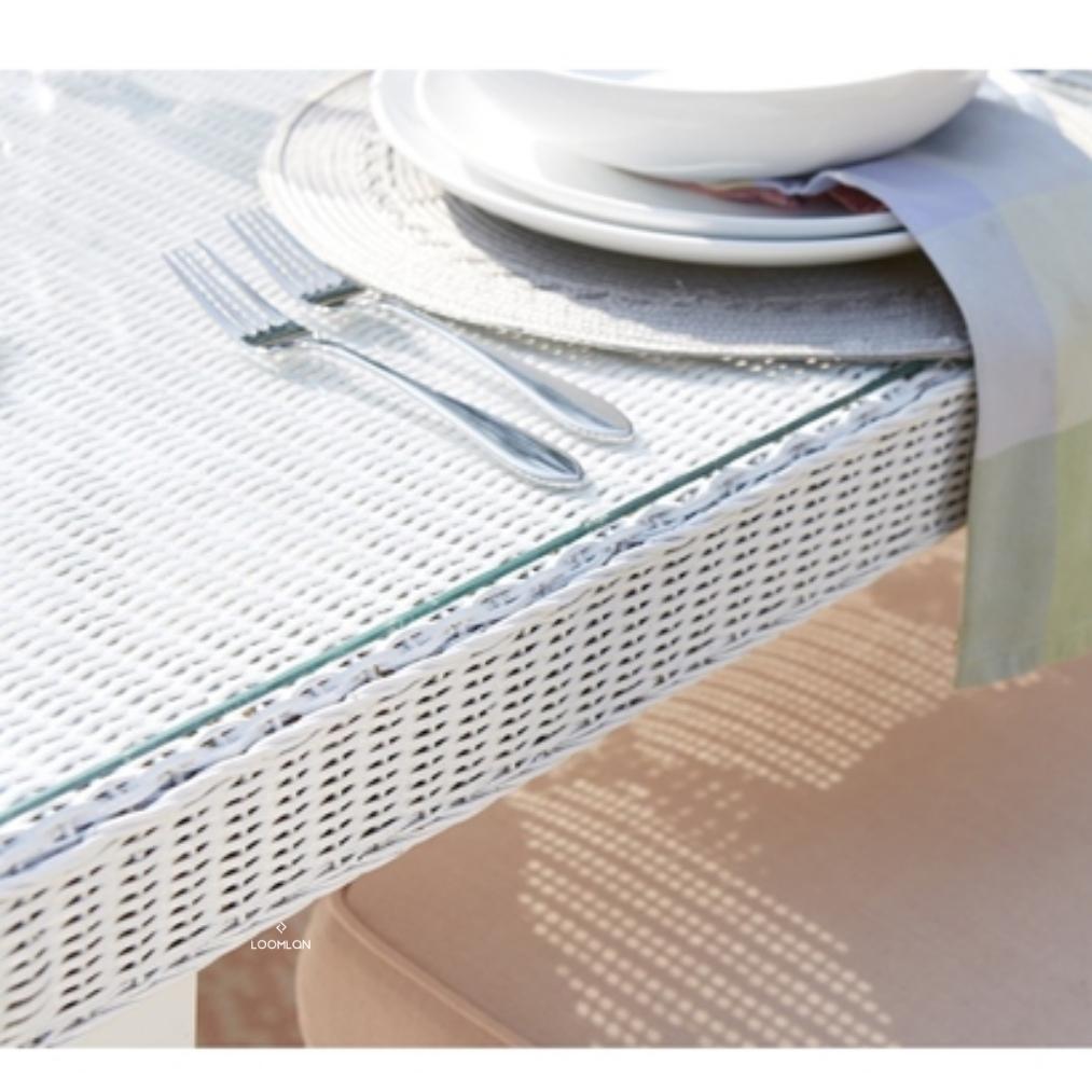 Hamptons Outdoor Wicker Dining Table Set for 6 Outdoor Dining Sets LOOMLAN By Lloyd Flanders