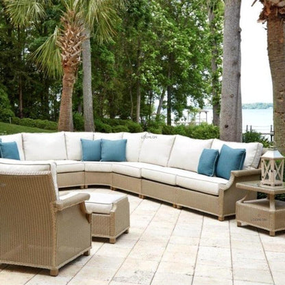 Hamptons Outdoor Wicker Sectional Lounge Set with Chair Outdoor Lounge Sets LOOMLAN By Lloyd Flanders