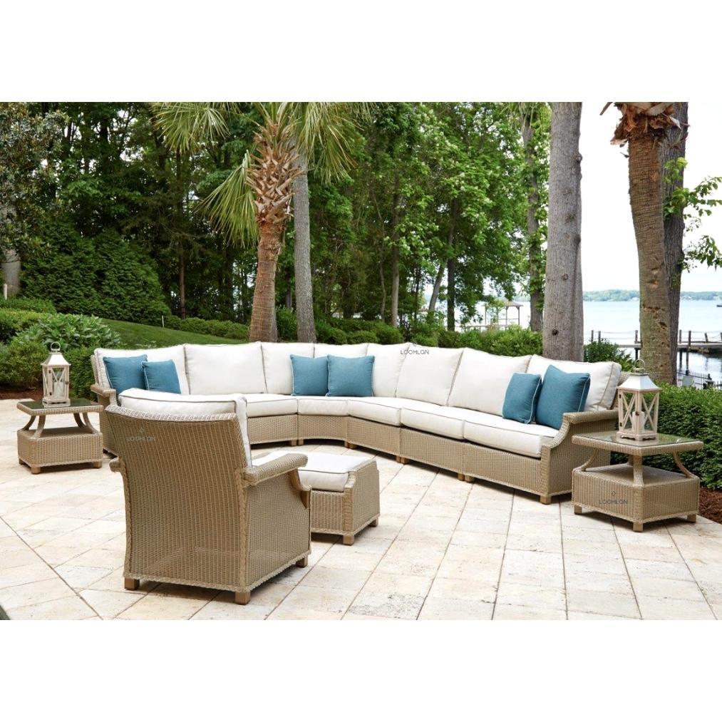 Hamptons Right Arm Sectional Unit All-Weather Outdoor Furniture Outdoor Modulars LOOMLAN By Lloyd Flanders