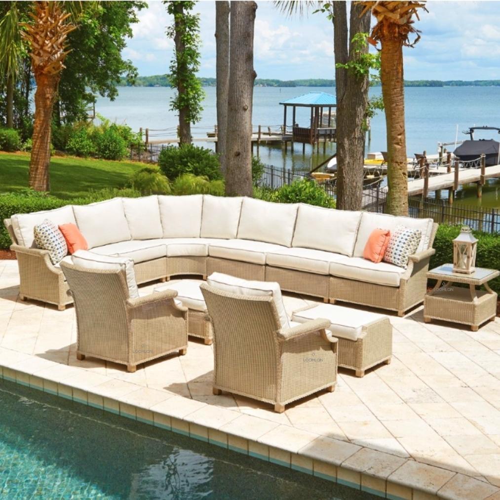 Hamptons Wedge Corner Sectional Wicker Outdoor Furniture Outdoor Modulars LOOMLAN By Lloyd Flanders