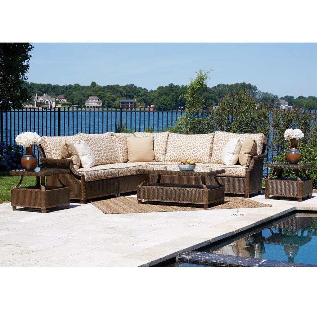 Hamptons Wedge Corner Sectional Wicker Outdoor Furniture Outdoor Modulars LOOMLAN By Lloyd Flanders