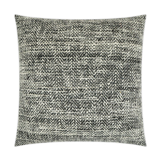 Handspun Textured Black Large Throw Pillow With Insert Throw Pillows LOOMLAN By D.V. Kap