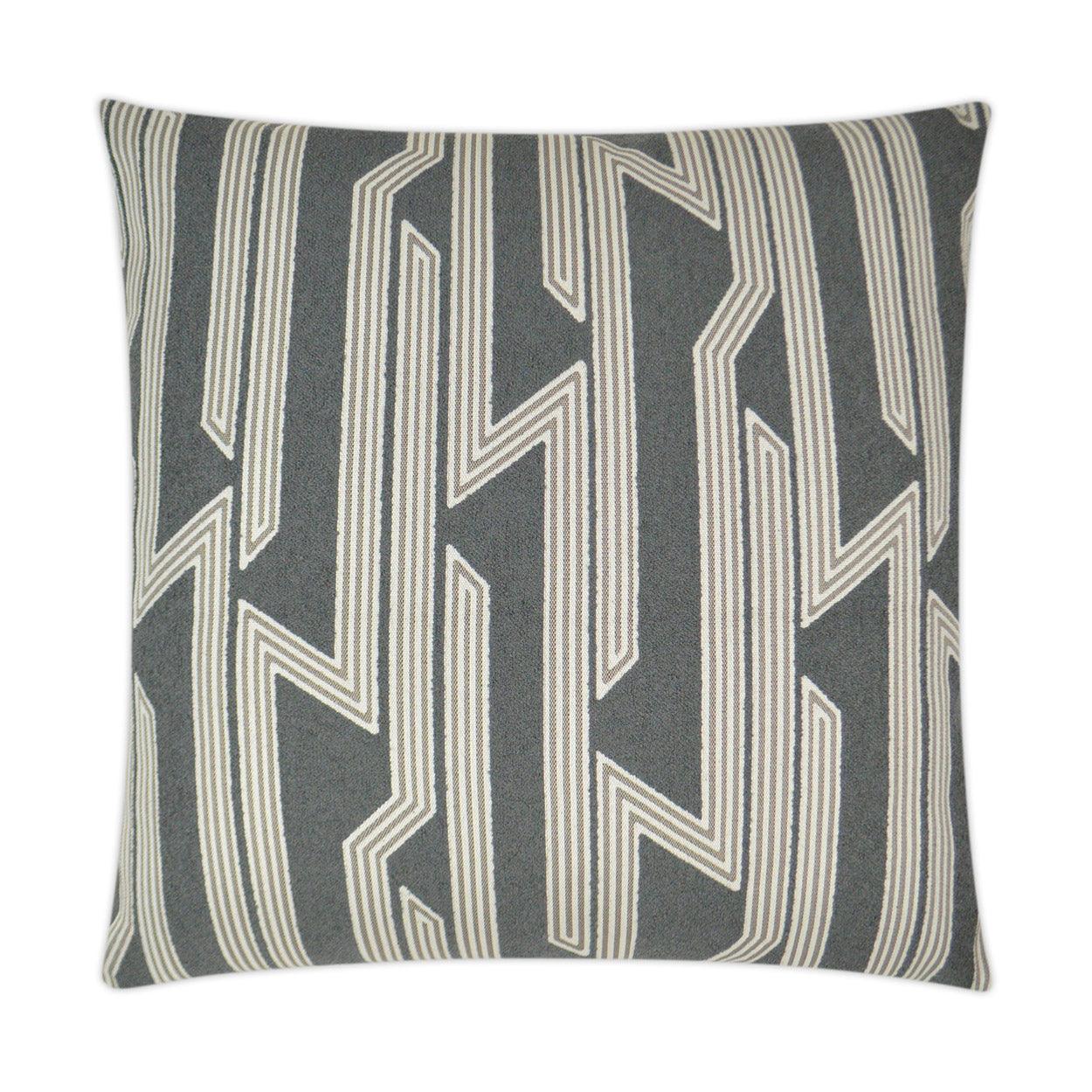 Hemingway Iron Geometric Grey Large Throw Pillow With Insert Throw Pillows LOOMLAN By D.V. Kap