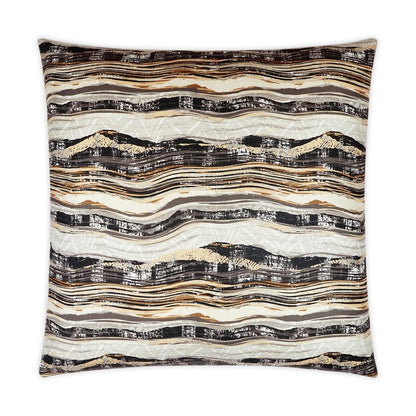 Highway Blackstone Brown Black Large Throw Pillow With Insert Throw Pillows LOOMLAN By D.V. Kap