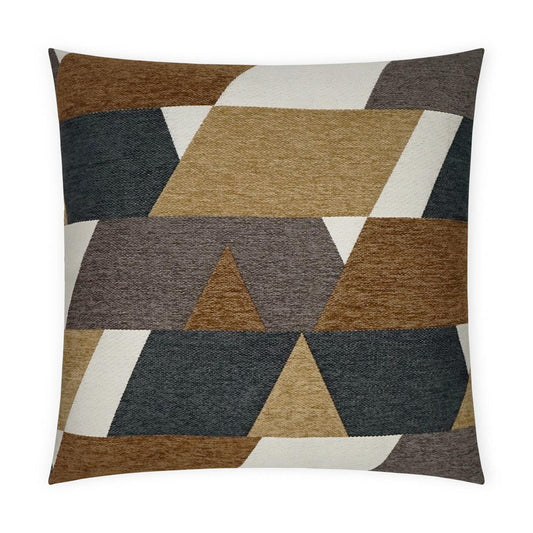 Hooray Earth Geometric Brown Tan Taupe Large Throw Pillow With Insert Throw Pillows LOOMLAN By D.V. Kap