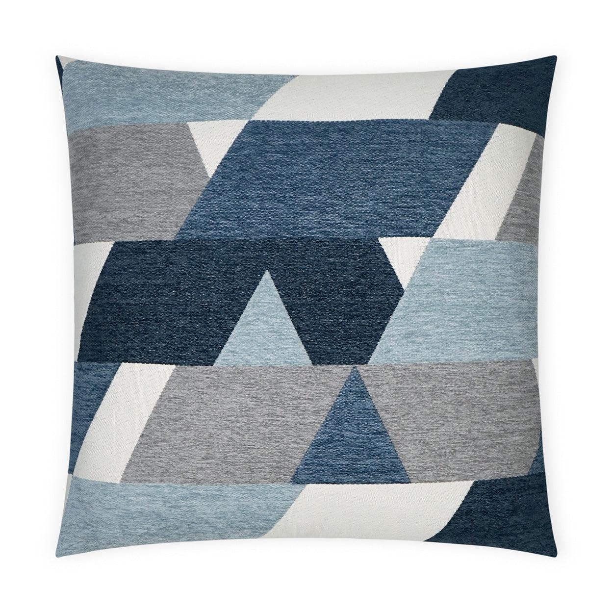 Hooray Ocean Geometric Blue Mist Large Throw Pillow With Insert Throw Pillows LOOMLAN By D.V. Kap