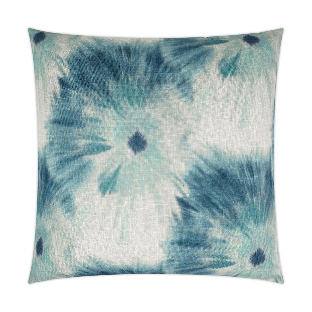 Idyll Abstract Floral Blue Large Throw Pillow With Insert Throw Pillows LOOMLAN By D.V. Kap