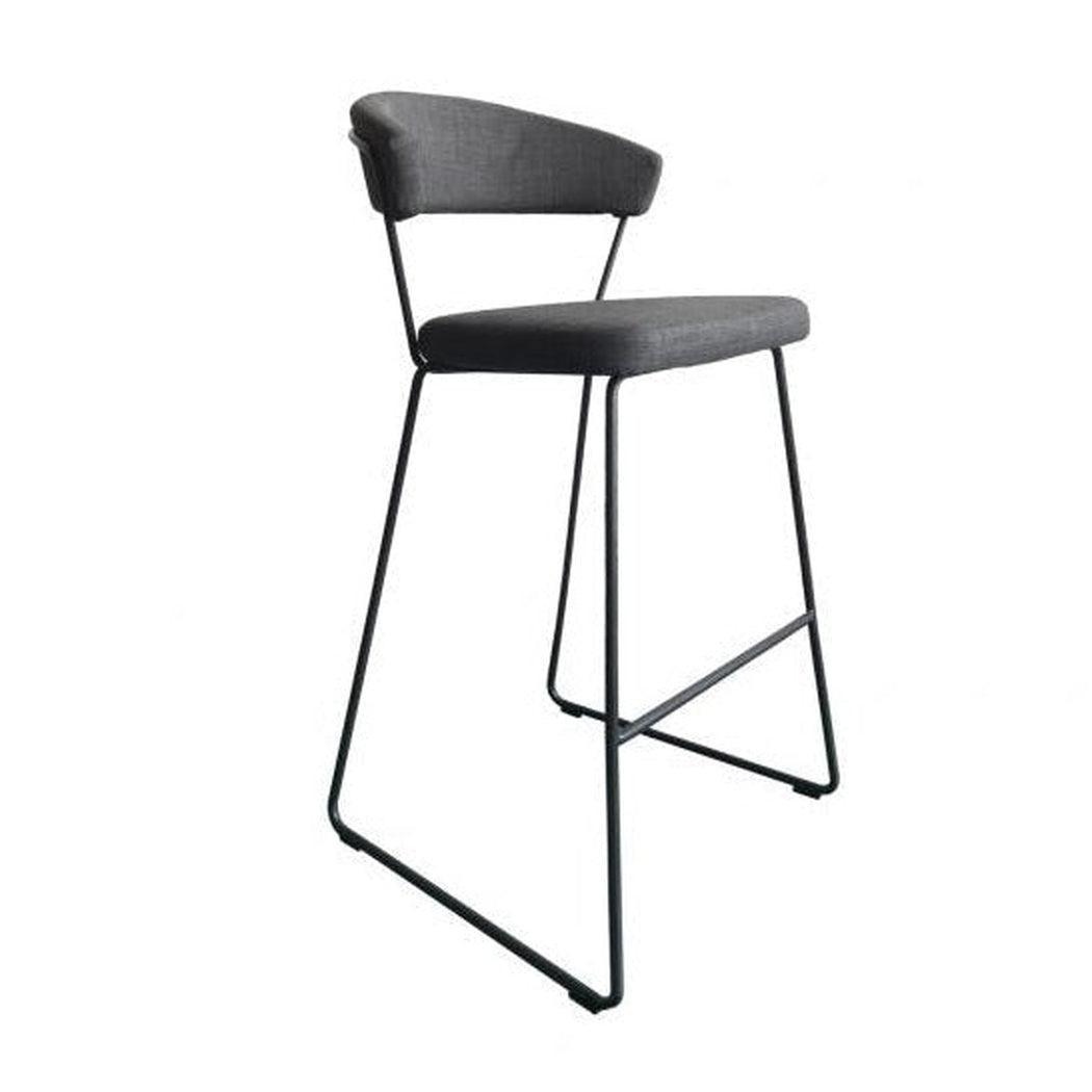 Iron Frame Upholstered Seat Adria Bar Height Chair Dark Grey Bar Stools LOOMLAN By Moe's Home
