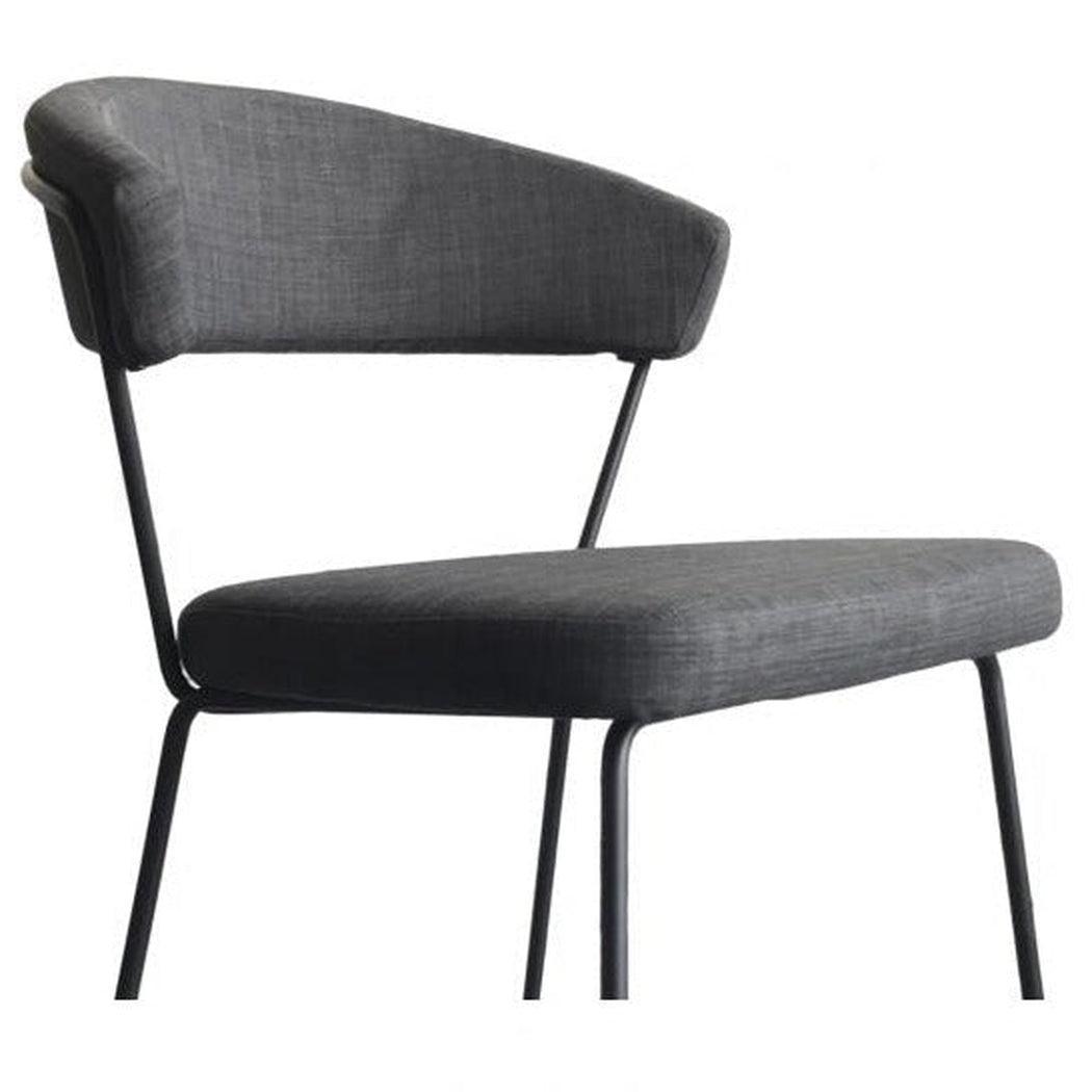 Iron Frame Upholstered Seat Adria Bar Height Chair Dark Grey Bar Stools LOOMLAN By Moe's Home