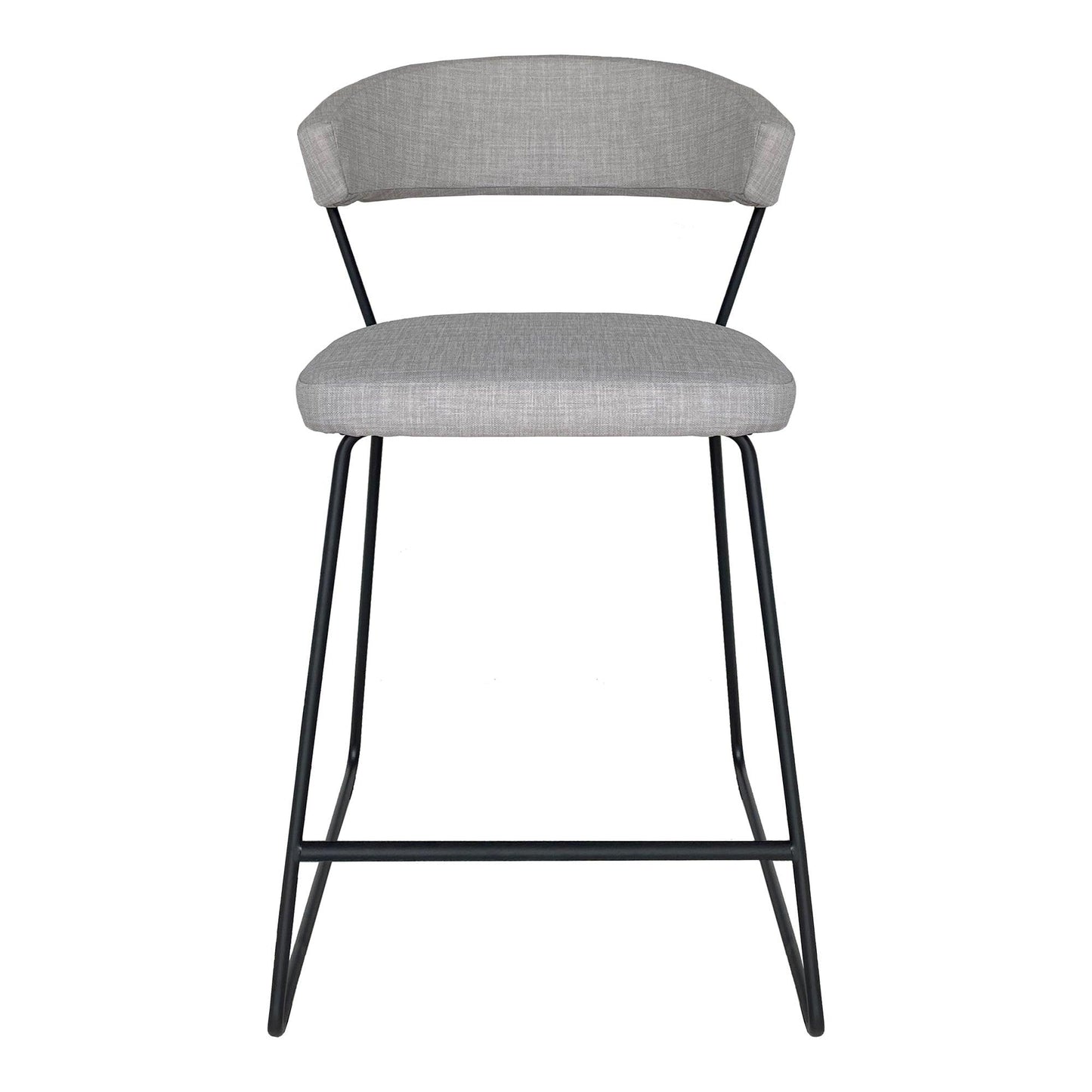 Iron Frame Upholstered Seat Adria Counter Height Chair Light Grey Counter Stools LOOMLAN By Moe's Home