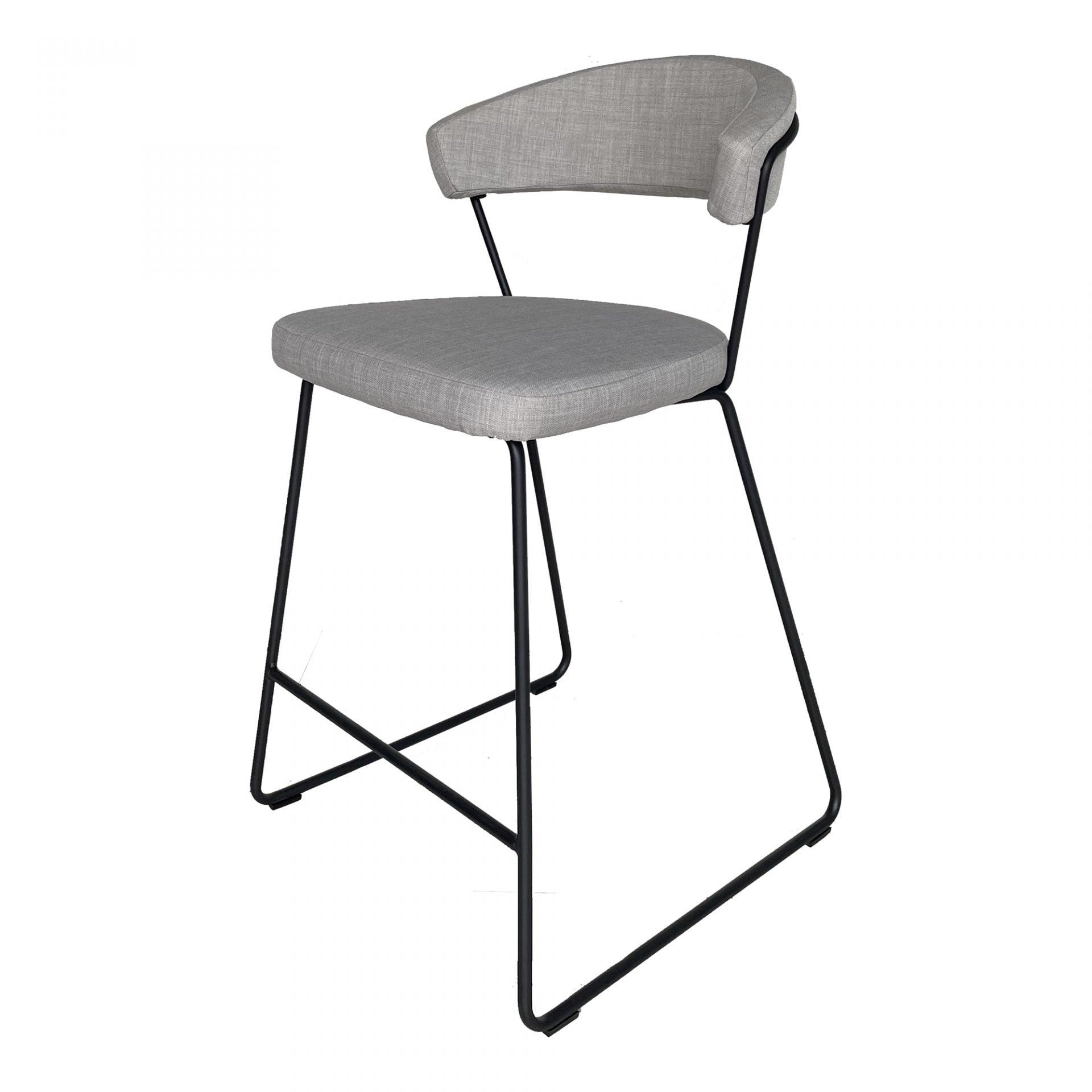 Iron Frame Upholstered Seat Adria Counter Height Chair Light Grey Counter Stools LOOMLAN By Moe's Home