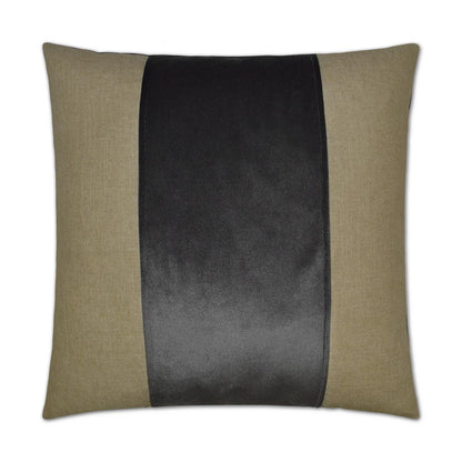 Jefferson Charcoal Band / Ribbon Grey Large Throw Pillow With Insert Throw Pillows LOOMLAN By D.V. Kap