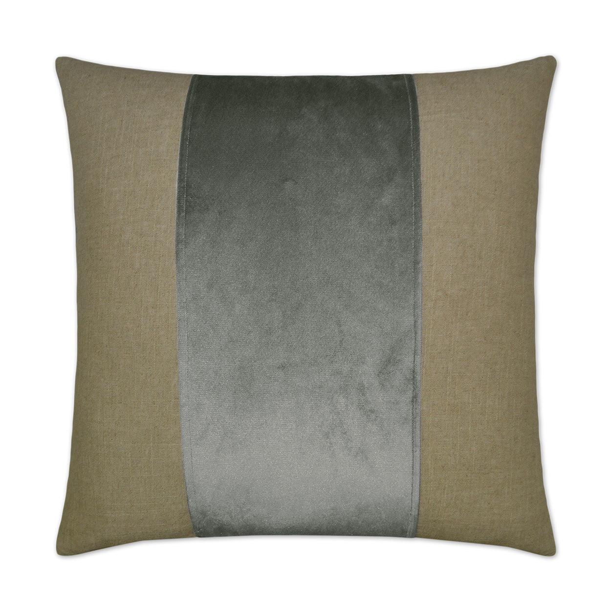 Jefferson Graphite Band / Ribbon Grey Large Throw Pillow With Insert Throw Pillows LOOMLAN By D.V. Kap