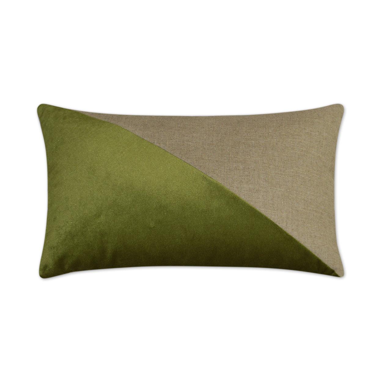 Jefferson Lumbar Aloe Color block Green Large Throw Pillow With Insert Throw Pillows LOOMLAN By D.V. Kap