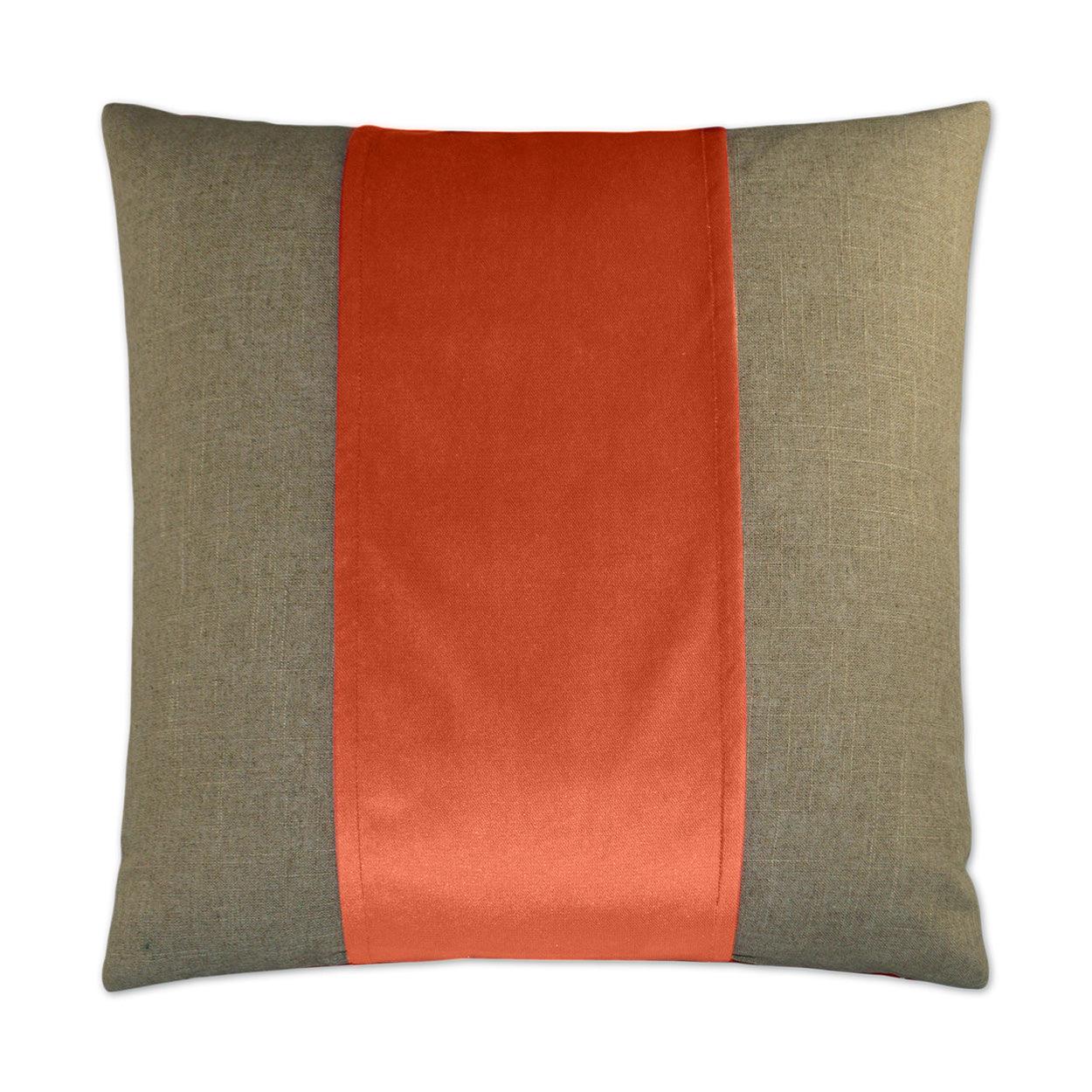 Jefferson Mango Band Salmon Large Throw Pillow With Insert Throw Pillows LOOMLAN By D.V. Kap