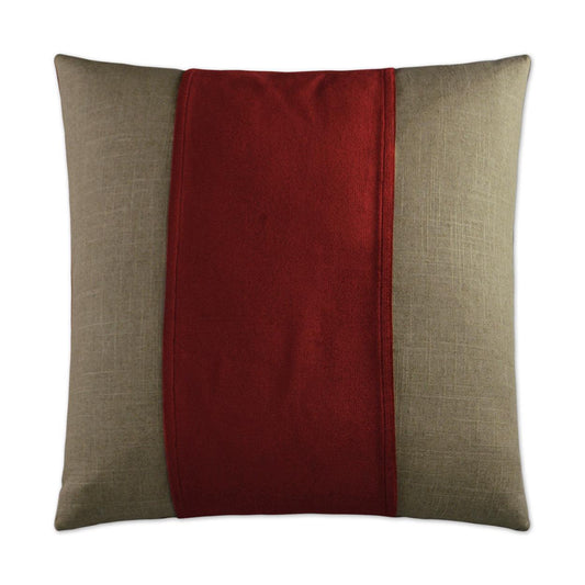 Jefferson Sangria Band / Ribbon Red Large Throw Pillow With Insert Throw Pillows LOOMLAN By D.V. Kap