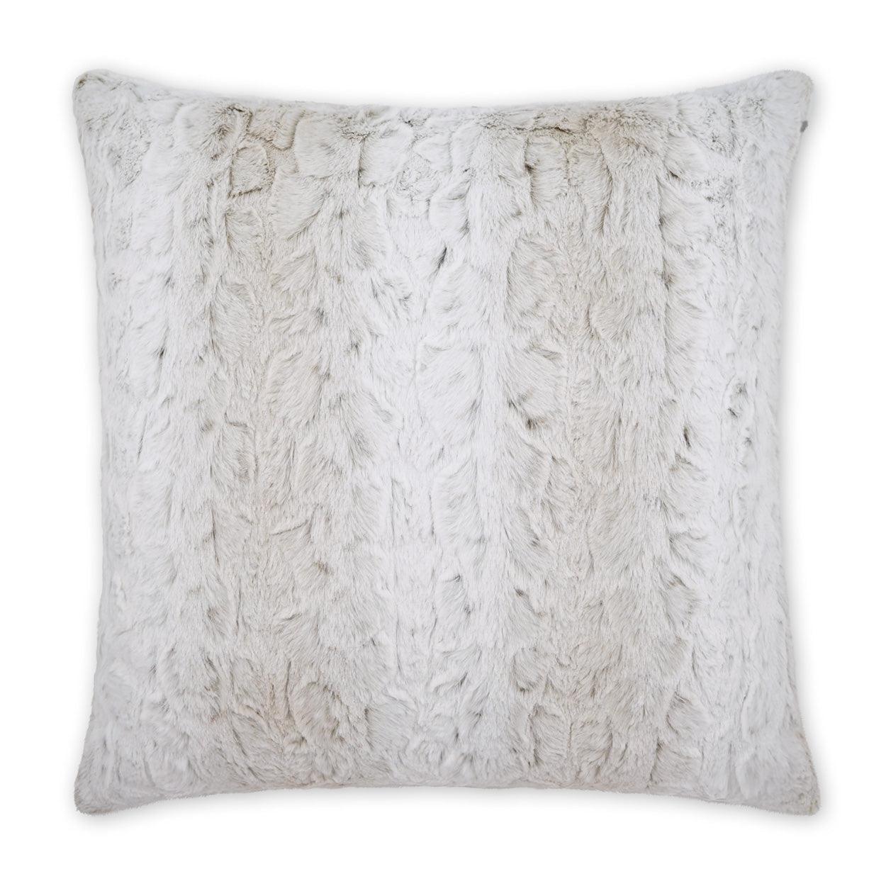 Juneau Fur White Large Throw Pillow With Insert Throw Pillows LOOMLAN By D.V. Kap