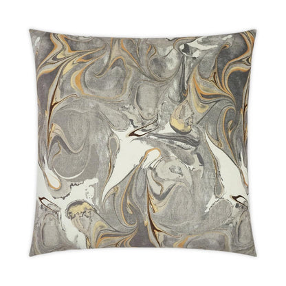 Juno Grey stone Abstract Orange Grey Large Throw Pillow With Insert Throw Pillows LOOMLAN By D.V. Kap