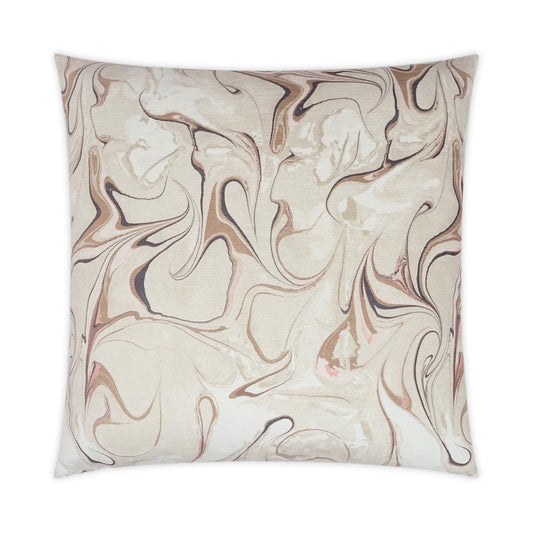 Juno Petal Abstract Ivory Blush Large Throw Pillow With Insert Throw Pillows LOOMLAN By D.V. Kap