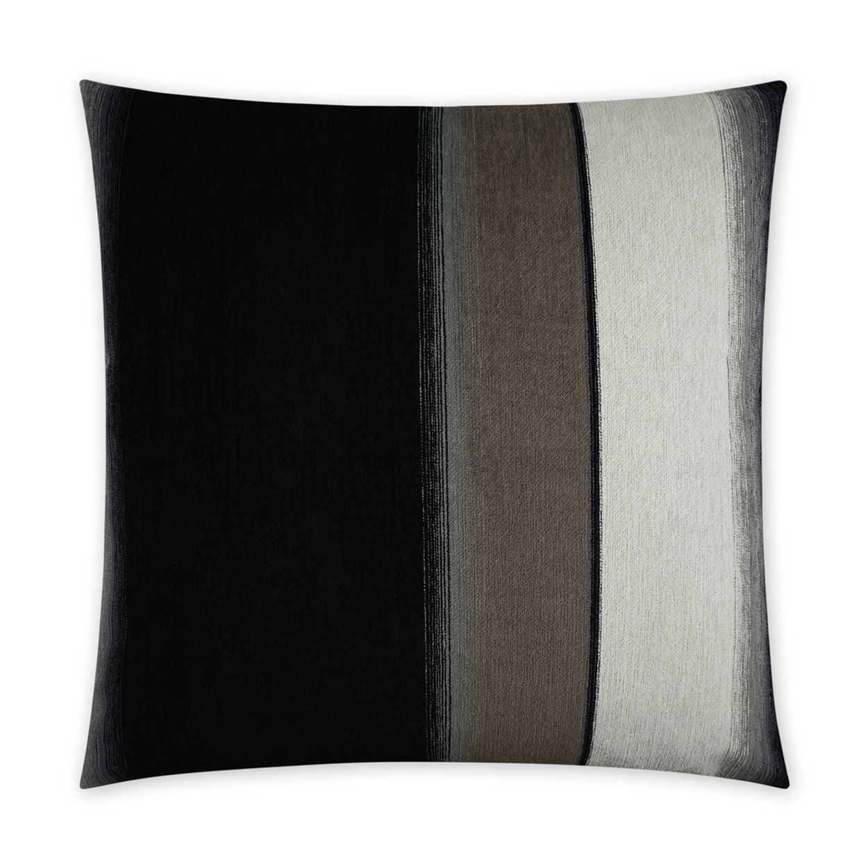 Kamara Ebony Abstract Black Large Throw Pillow With Insert Throw Pillows LOOMLAN By D.V. Kap