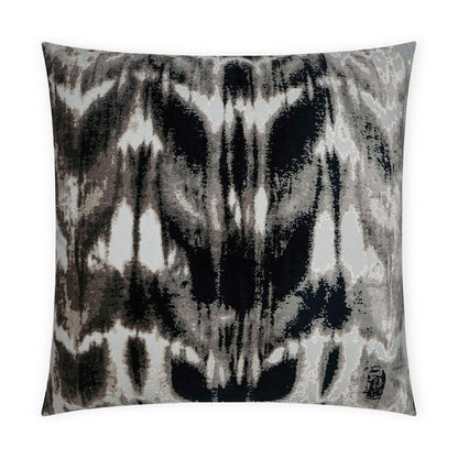 Kanoko Grey Global Black Grey Large Throw Pillow With Insert Throw Pillows LOOMLAN By D.V. Kap