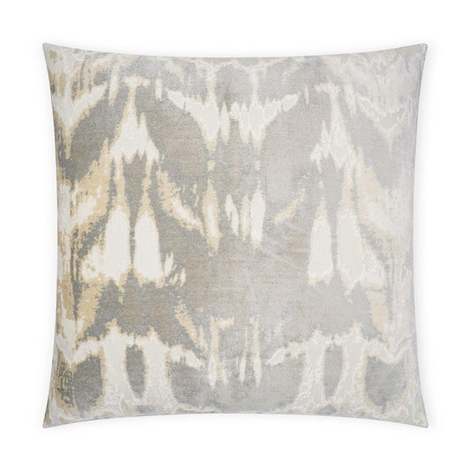 Kanoko Tranquility Global Grey Ivory Large Throw Pillow With Insert Throw Pillows LOOMLAN By D.V. Kap